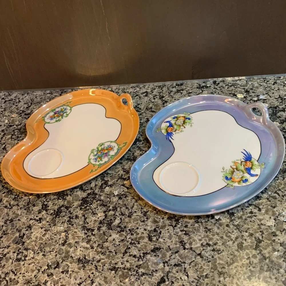 Noritake Vintage Handpainted Lusterware Snack Plates